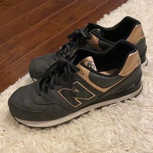 Rose Gold & Black New Balance Sneakers